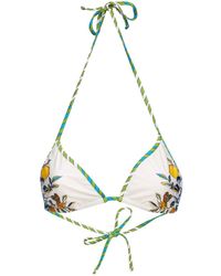 La DoubleJ - Floral-print Halterneck Bikini Top - Lyst