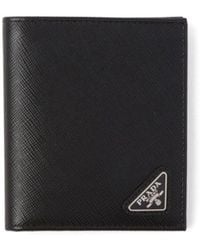 Prada - Bi-Fold Saffiano Leather Wallet - Lyst