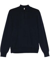 Canali - Zip Mock-Neck Sweater - Lyst