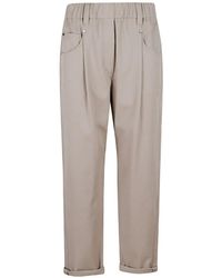 Brunello Cucinelli - Pleated Elasticated-Waist Trousers - Lyst
