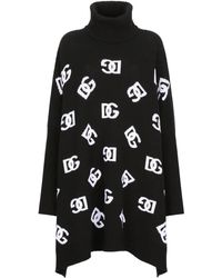 Dolce & Gabbana - Wool Logo Poncho - Lyst