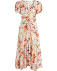 Cinq À Sept - Walker Floral-Print Midi Dress - Lyst
