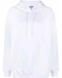 MSGM - Drawstring Cotton Hoodie - Lyst