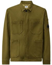 C.P. Company - Felted Wool Lens Field Overshirt - Lyst