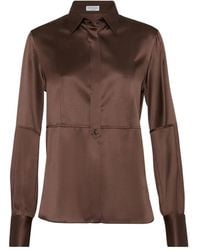 Brunello Cucinelli - Camisa De Seda - Lyst