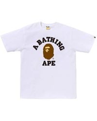 A Bathing Ape - Short Sleeve College Tee - Lyst