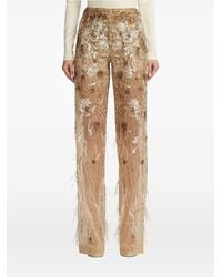 Ralph Lauren - Pantalon Orné De Sequins À Détails De Plumes - Lyst