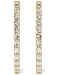 Diamond Essentials - Hoop-Design Diamond Earrings - Lyst