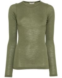 AURALEE - Ribbed-Knit Long-Sleeve Sweater - Lyst