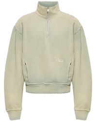 Rhude - Classique Embroidered-Logo Quarter-Zip Sweatshirt - Lyst