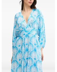 Melissa Odabash - Leaf-Print Pleated Maxi Dress - Lyst