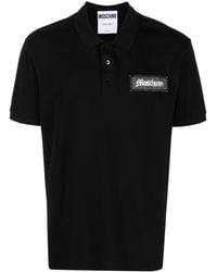 Moschino - Logo-patch Short-sleeve Cotton Polo Shirt - Lyst