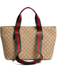 Gucci - Gg Supreme Web-Stripe Tote Bag - Lyst