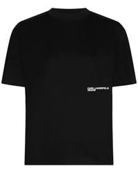 KARL LAGERFELD - Regular‑Fit Flocked-Floral T-Shirt - Lyst