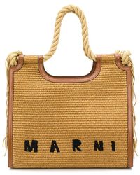 Marni Borsa tote con frange - Marrone