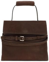 Moschino - Buckle-Detail Nubuck Shoulder Bag - Lyst