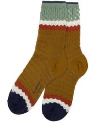 Exquisite J - Pointelle-Knit Zigzag-Pattern Socks - Lyst