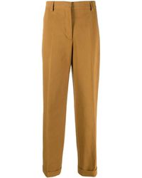 Miu Miu - Gerade Hose Mit Logo-Stickerei - Lyst