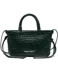 Bimba Y Lola - Small Woven-Leather Top-Handle Tote Bag - Lyst