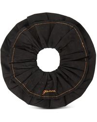 Ganni - Embroidered Logo Scrunchie - Lyst
