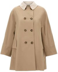 Elena Miro - Double-Breasted Contrasting-Collar Coat - Lyst