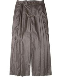 Yoshio Kubo - Pantaloni A Gamba Ampia Con Pieghe - Lyst