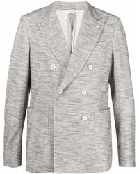 Manuel Ritz - Double-Breasted Peak-Lapels Cotton Blazer - Lyst