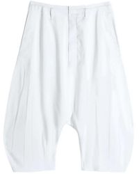 Lemaire - Creased Dropped Crotch Bermudas - Lyst