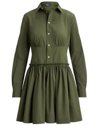 Polo Ralph Lauren - Ruffled Shirt Mini Dress - Lyst