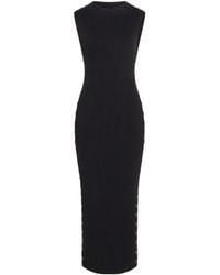 KARL LAGERFELD - Stud-Detail Ribbed-Knit Dress - Lyst