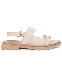 SERGIO MORETTI FIRENZE - Logo-Plaque Touch-Strap Sandals - Lyst
