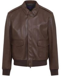 Ralph Lauren - Zip-Up Leather Jacket - Lyst