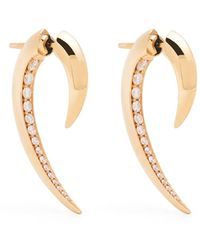 Shaun Leane - 18Kt Rose Hook Diamond Earrings - Lyst