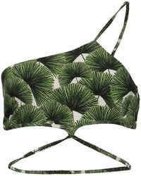 Agua Bendita - One-Shoulder Leaf-Print Bikini Top - Lyst
