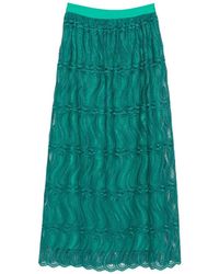 Raquel Diniz - Sabi Lace-Overlay Scalloped-Edge Midi Skirt - Lyst