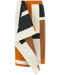 Fendi - Midi-Rok Met Ff Puzzle-Print - Lyst