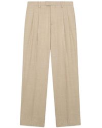 Lardini - Pleated Wool Straight-Leg Trousers - Lyst