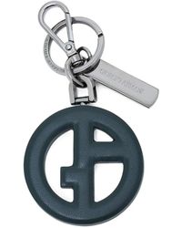 Giorgio Armani - Ga Logo Leather Keyring - Lyst