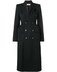 Balenciaga Hourglass Double-breasted Wool-blend Gabardine Coat - Black