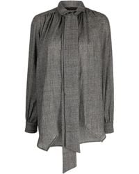 Forme D'expression - Blusa A Cuadros Con Lazo En El Cuello - Lyst