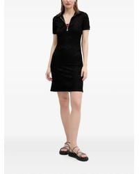 HUGO - Logo-Pattern Zip-Front Mini Dress - Lyst
