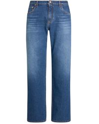 Etro - Straight-Leg Jeans With Pegaso - Lyst