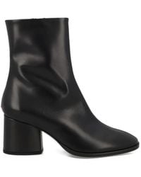 Aeyde - Block-Heel Leather Ankle Boots - Lyst