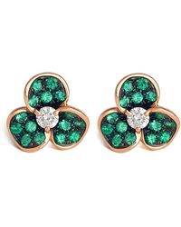 Leo Pizzo - 18K Rose Candy Flora Emerald Earrings - Lyst