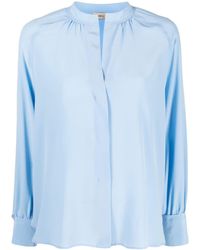 Blanca Vita - Band-collar Silk Shirt - Lyst