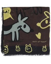 Destin - Foulard Imprimé À Bords Francs - Lyst