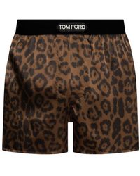Tom Ford - Leopard-print Stretch-silk Boxers - Lyst