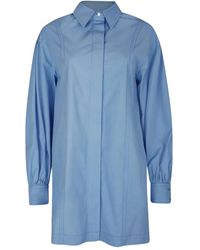 Loulou - Zena Puff-Sleeve Shirt Mini Dress - Lyst