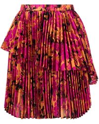 Acler - Flower-print Pleated Skirt - Lyst