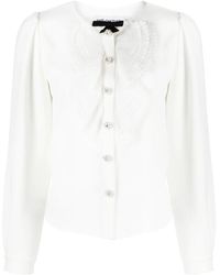 Self-Portrait - Bluse Mit Kristallen - Lyst